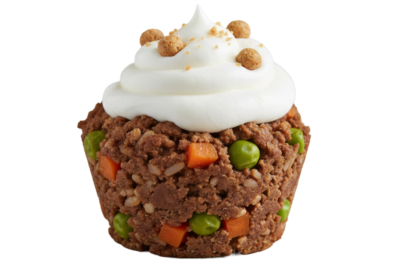 Beef Pupcake with Yogurt Frosting