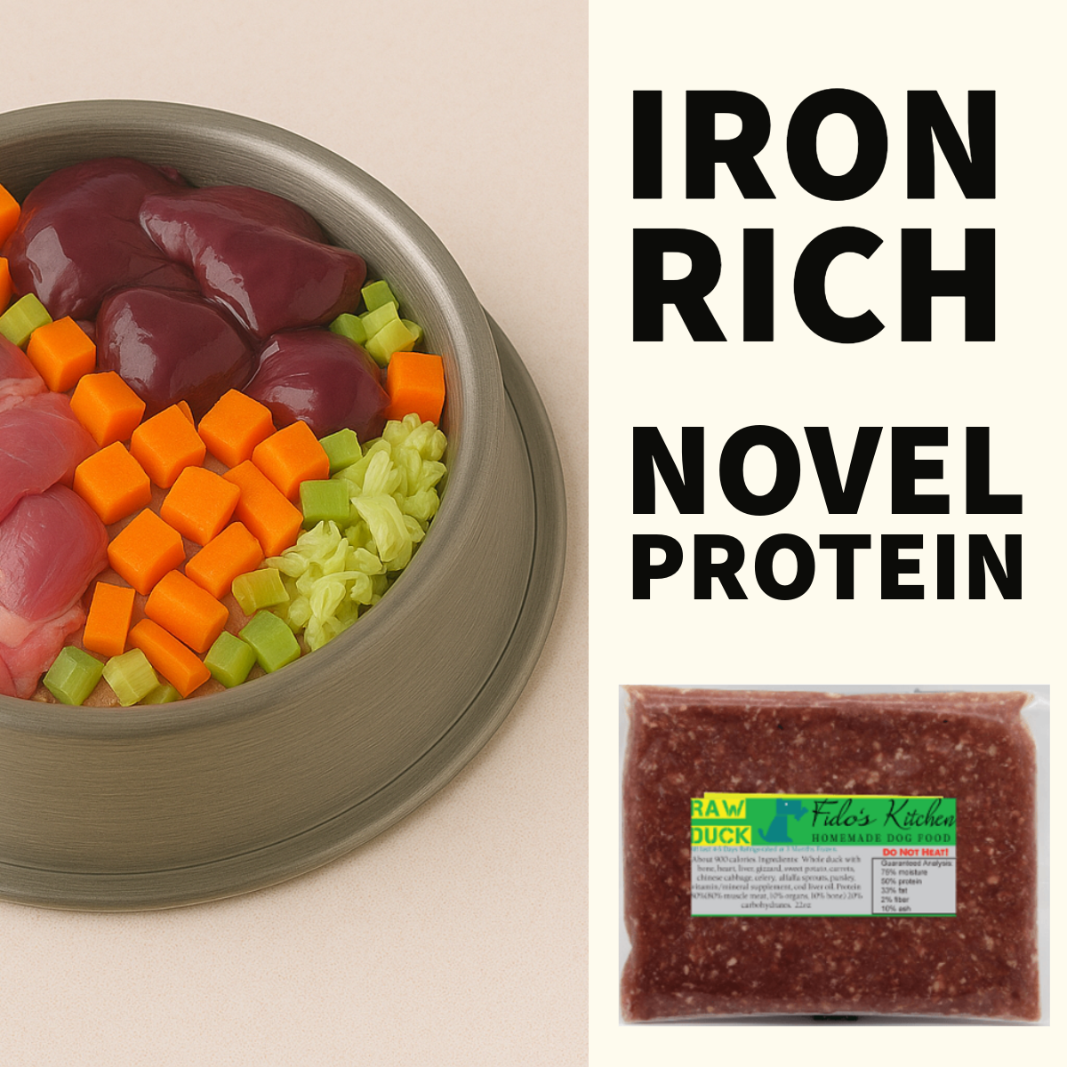 Duck Delight – High-Protein Raw Dog Meal